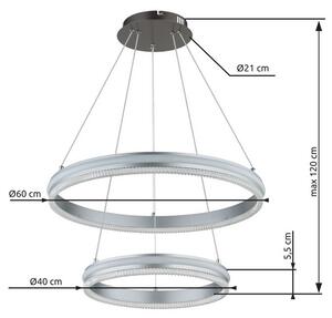 Závěsné svítidlo LED 2700–6000K černý chrom, stříbrná IP20 GLOBO lighting FRANCINE 67377-60H