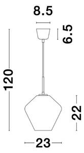 Nova Luce Závěsné designové svítidlo Veiro, š. 23cm