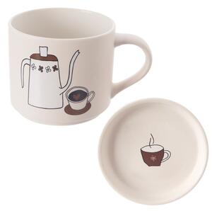 Bílý porcelánový hrnek s víčkem 450 ml – Orion