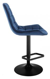LuxuryForm Barová židle PARIS VELUR na černém talíři - modrá