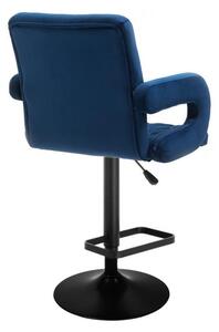 LuxuryForm Barová židle BOSTON VELUR na černém talíři - modrá