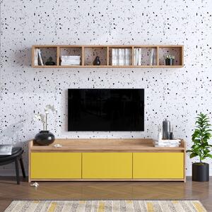 Hanah Home Obývací stěna AVAN 150 cm žlutá