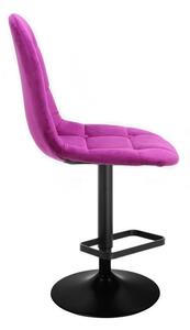 LuxuryForm Barová židle SAMSON VELUR na černém talíři - fuchsie