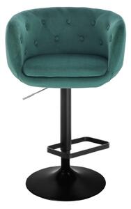 LuxuryForm Barová židle MONTANA VELUR na černém talíři - zelená
