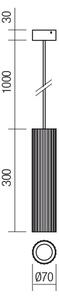 Redo Závěsné svítidlo Delphi ø 7 cm, v. 30 cm Barva: Černá