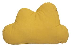 Dekorační polštář ve tvaru obláčku, žlutá, bavlna, 28 x 45 cm