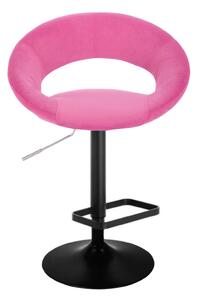 LuxuryForm Barová židle NAPOLI VELUR na černém talíři - růžová
