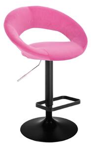 LuxuryForm Barová židle NAPOLI VELUR na černém talíři - růžová