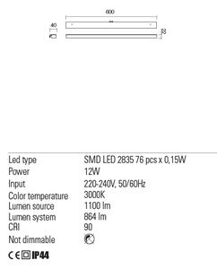Redo Nástěnná LED lampa Ermes, d: 60cm Chromatičnost: 3000K