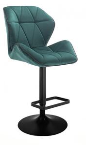 Barová židle MILANO MAX VELUR na černém talíři - zelená