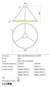 Redo Závěsné LED svítidlo Febe - kulaté, ø100cm Barva: Zlatá, Chromatičnost: 3000K
