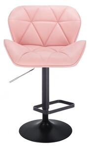 LuxuryForm Barová židle MILANO na černém talíři - růžová