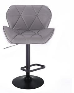 LuxuryForm Barová židle MILANO na černém talíři - šedá