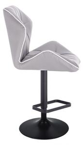 LuxuryForm Barová židle MILANO MAX na černém talíři - šedá