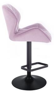 LuxuryForm Barová židle MILANO VELUR na černém talíři - fialový vřes
