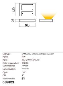 Redo Nástěnné LED svítidlo Lamina, d.16cm Barva: Černá