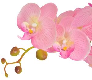 Umělá rostlina orchidej s květináčem 75 cm růžová