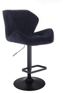 LuxuryForm Barová židle MILANO VELUR na černém talíři - černá