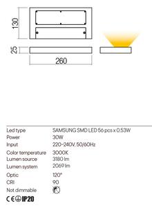 Redo Nástěnné LED svítidlo Lamina, d.26cm Barva: Bílá