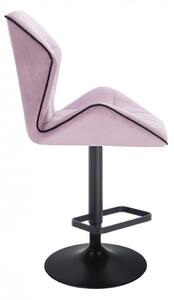 LuxuryForm Barová židle MILANO MAX VELUR na černém talíři - fialový vřes