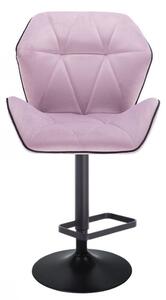 LuxuryForm Barová židle MILANO MAX VELUR na černém talíři - fialový vřes