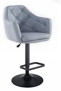 LuxuryForm Barová židle ANDORA na černém talíři - šedá