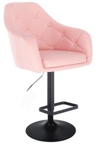 LuxuryForm Barová židle ANDORA na černém talíři - růžová