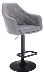 Barová židle ROMA na černém talíři - šedá