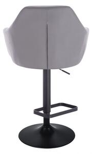 LuxuryForm Barová židle ROMA na černém talíři - šedá