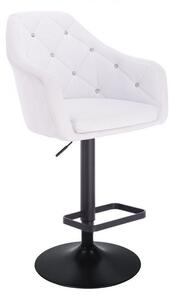 Barová židle ROMA na černém talíři - bílá