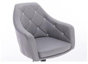 LuxuryForm Barová židle ROMA na černém talíři - šedá