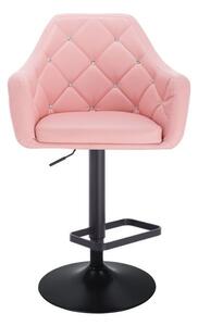 LuxuryForm Barová židle ROMA na černém talíři - růžová