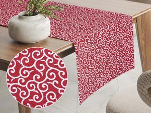 Biante Bavlněný běhoun na stůl Sandra SA-259 Ornamenty na rubínově červeném 45x180 cm
