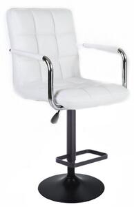 LuxuryForm Barová židle VERONA na černém talíři - bílá