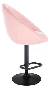 LuxuryForm Barová židle VERA na černém talíři - růžová