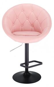 LuxuryForm Barová židle VERA na černém talíři - růžová