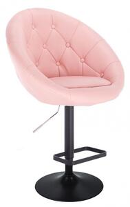 Barová židle VERA na černém talíři - růžová