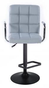 LuxuryForm Barová židle VERONA na černém talíři - šedá