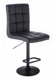 Barová židle TOLEDO na černém talíři - černá