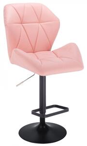 Barová židle MILANO MAX na černém talíři - růžová