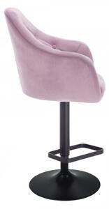 LuxuryForm Barová židle ANDORA VELUR na černém talíři - fialová