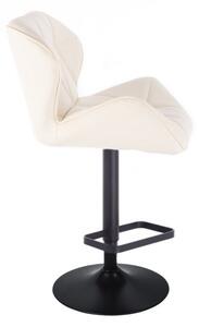 LuxuryForm Barová židle MILANO na černém talíři - krémová
