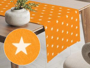 Biante Bavlněný běhoun na stůl Sandra SA-034 Bílé hvězdičky na oranžovém 20x120 cm
