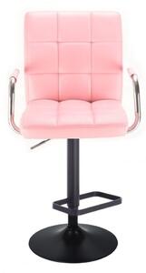 LuxuryForm Barová židle VERONA na černém talíři - růžová