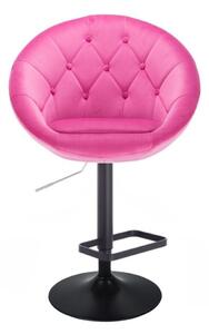 LuxuryForm Barová židle VERA VELUR na černém talíři - růžová
