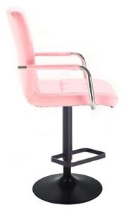 LuxuryForm Barová židle VERONA na černém talíři - růžová