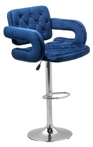 Barová židle Stockholm - modrý velur