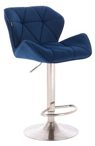 Velurová barová židle MILANO - modrá