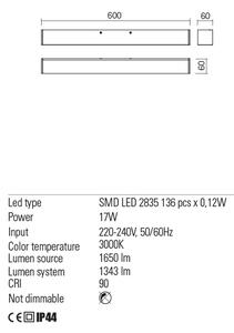 Redo Nástěnné LED svítidlo Thela, d: 60cm Chromatičnost: 3000K