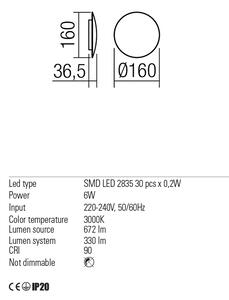 Redo Nástěnné LED svítidlo Umbra, ø16cm Barva: Bílá